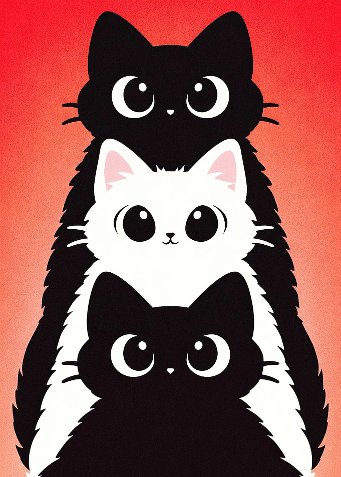 Stack of Cute Cats