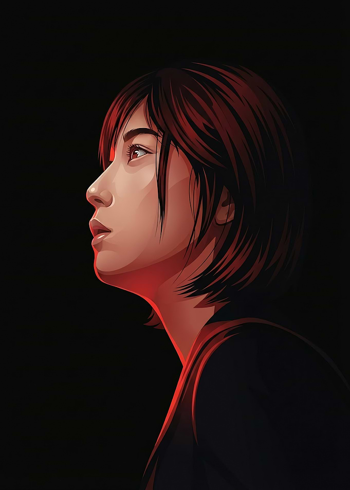 Girl with Red Light