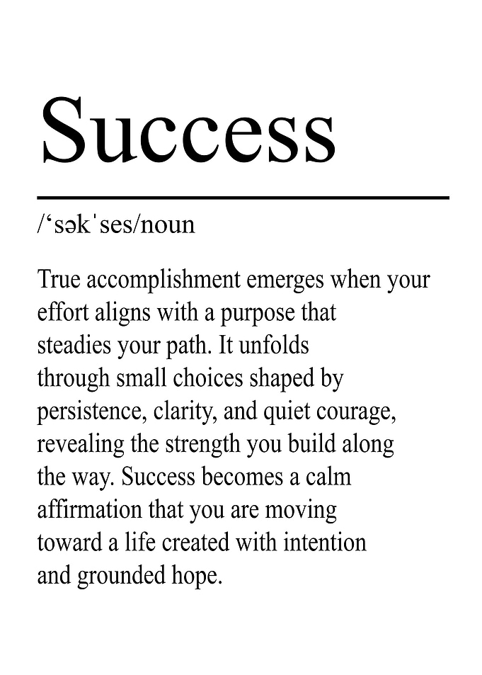 Success Definition – White | Minimalist Typography Poster