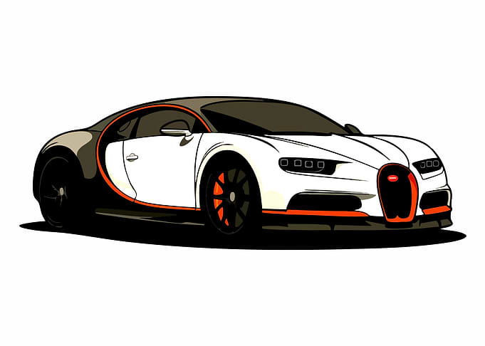 Bugatti Chiron Sports Car Illustration