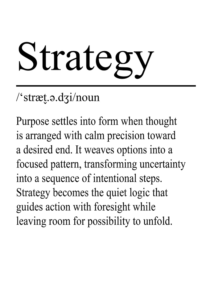 Strategy Definition – White | Minimalist Typography Poster