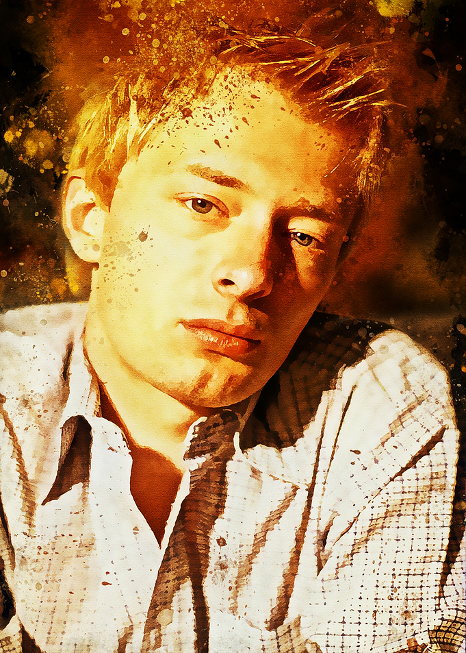 Thom Yorke Splattered Paint Effect