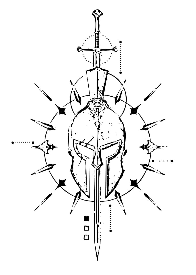 Spartan Helmet and Sword