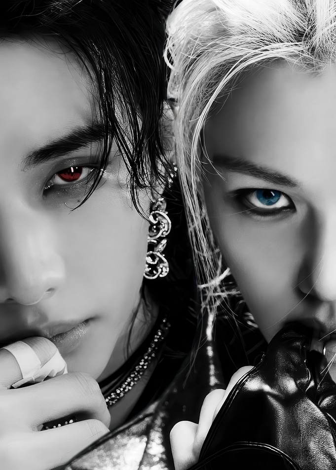 Two individuals with striking eyes