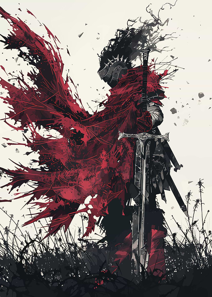 Dark Knight with Red Cape