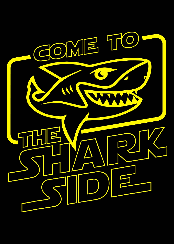 Come to the Shark Side Poster, Funny Shark Graphic Art, Bold Ocean Wall Print