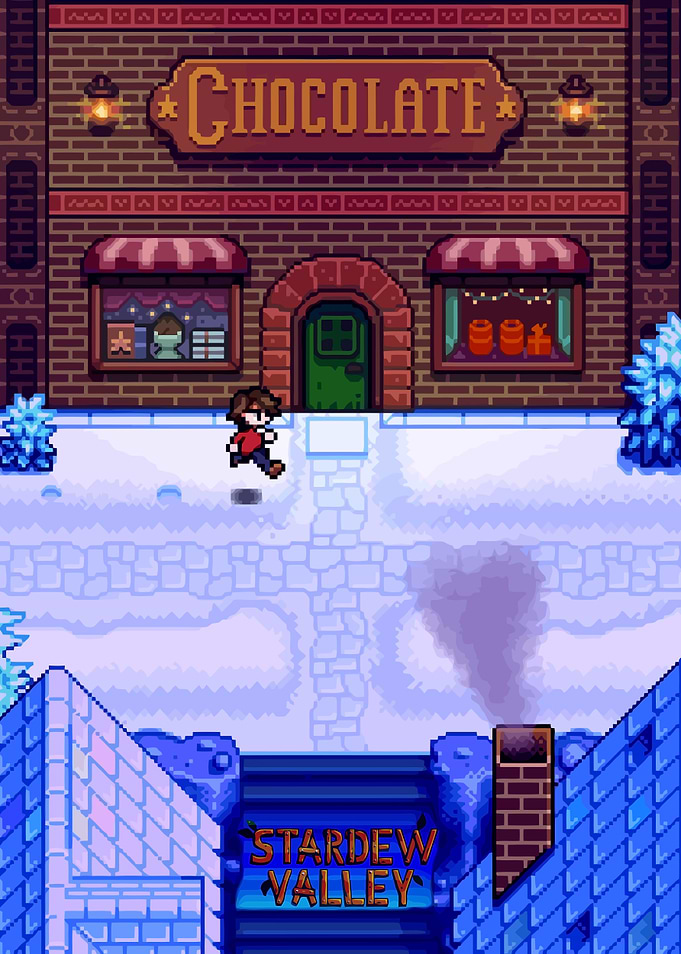 Stardew Valley Chocolate Shop in Winter
