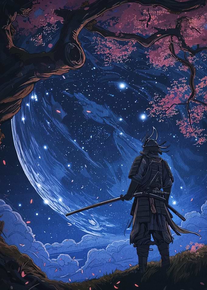 Samurai Under a Starry Sky