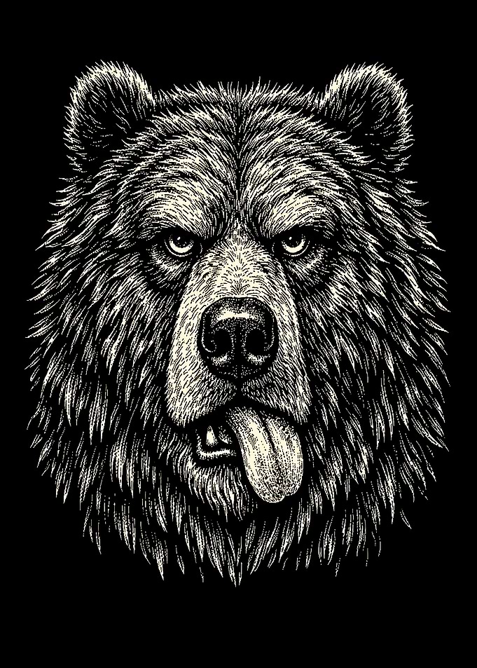 Bear Head with Tongue Out