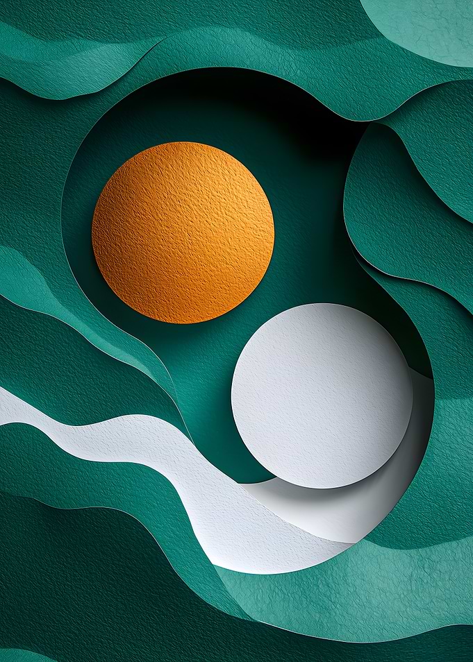 Abstract Paper Cutout with Circles