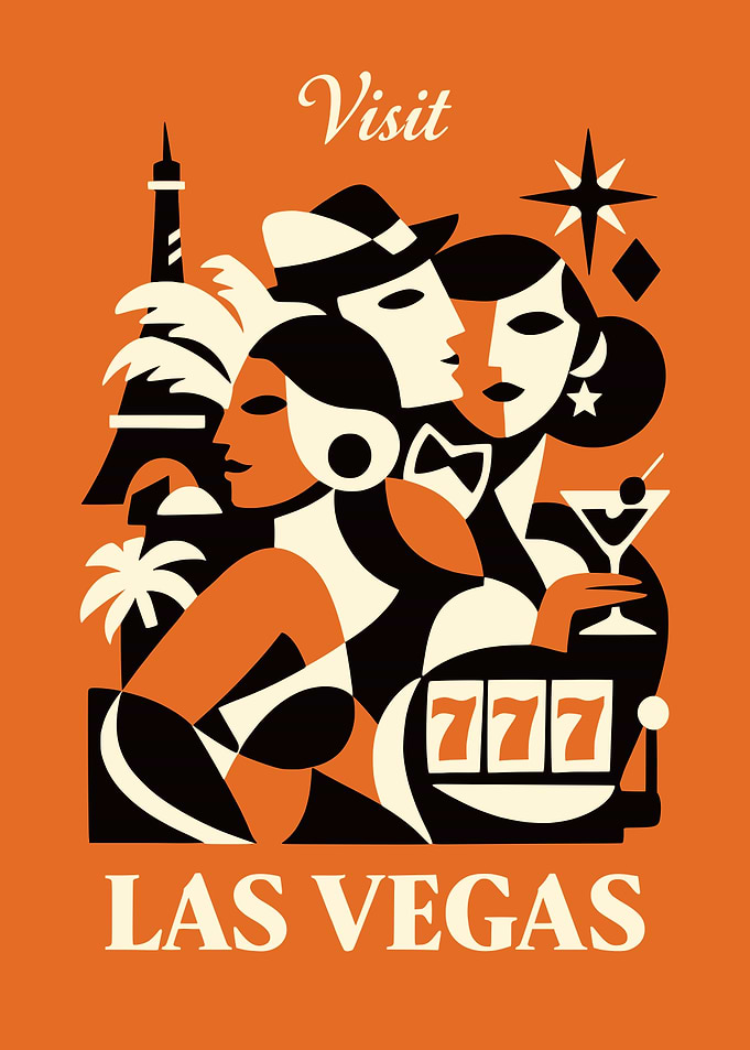 Visit Las Vegas Retro Poster