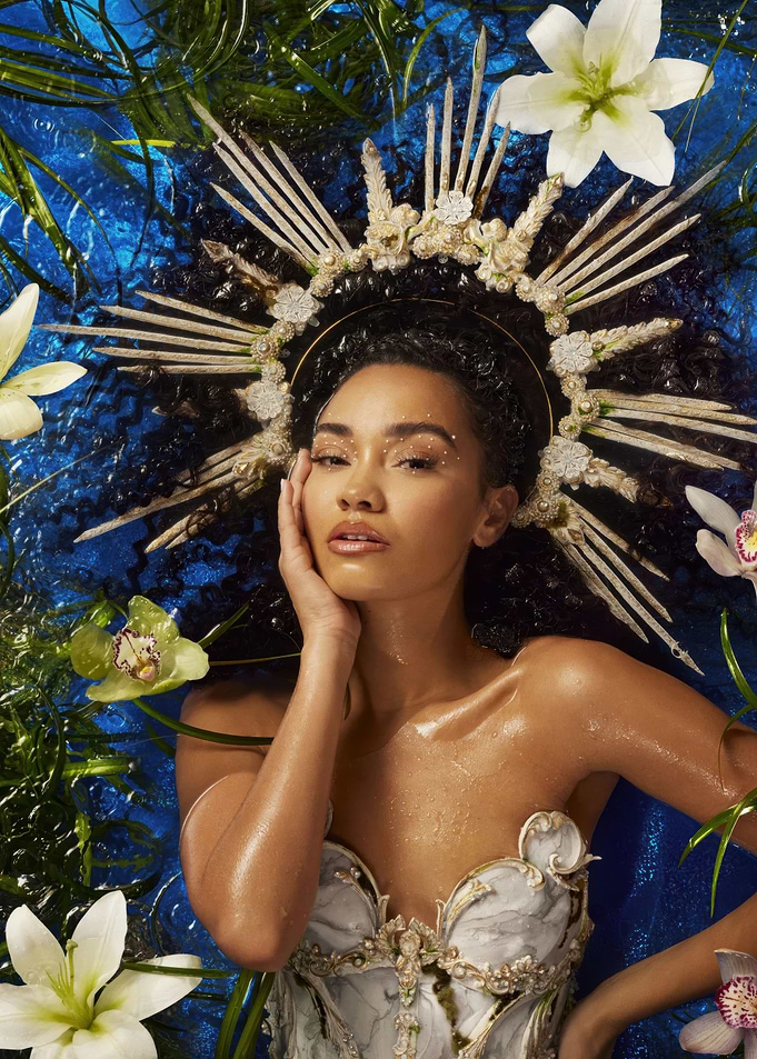 anne pinnock with Floral Crown in Water