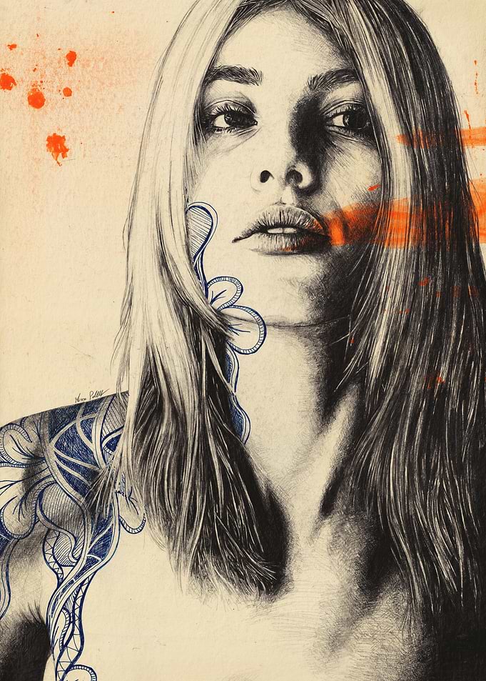 Doodle art Portrait of a Woman