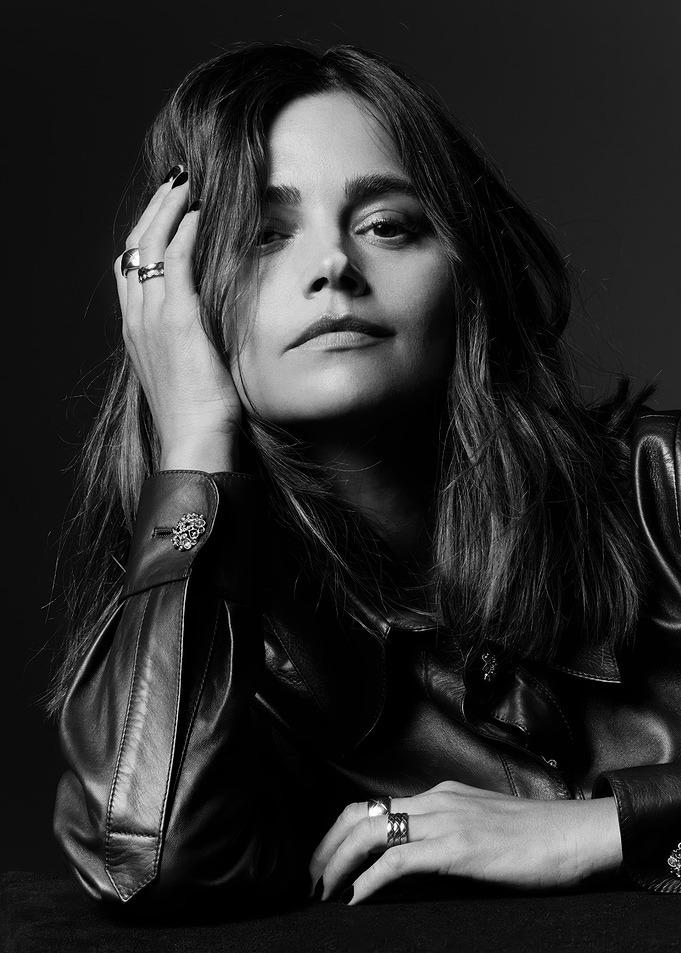 Black and White Portrait of a jenna coleman
