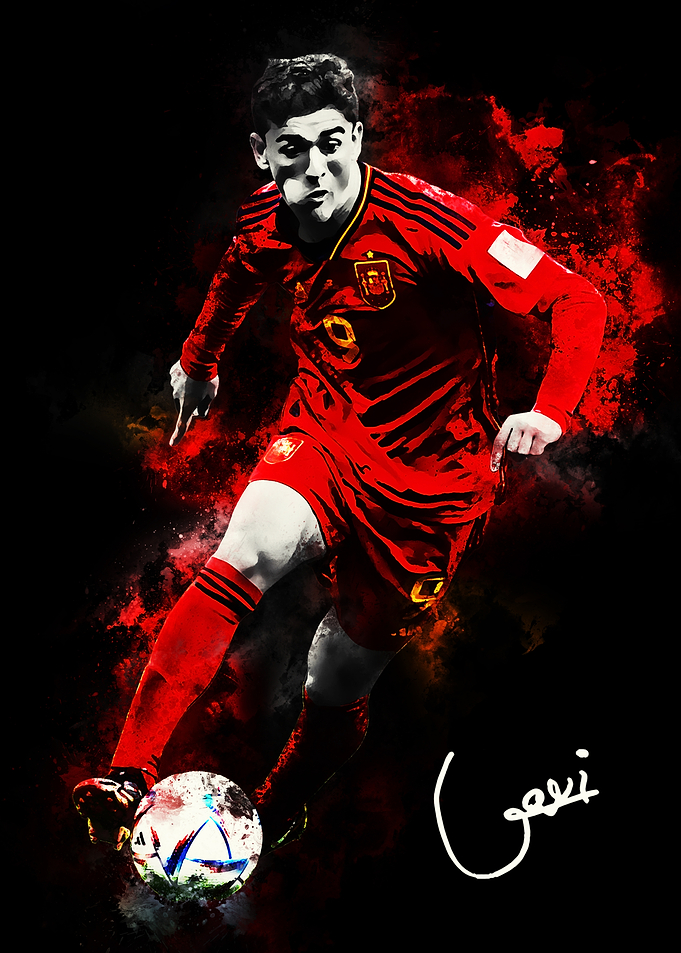 Gavi Soccer Player Red Jersey
