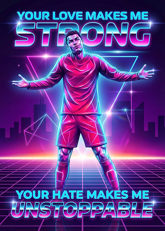 Cristiano Ronaldo Retro Neon Art