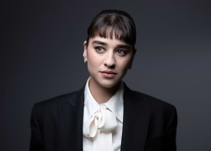 simona tabasco in Black Blazer and White Blouse