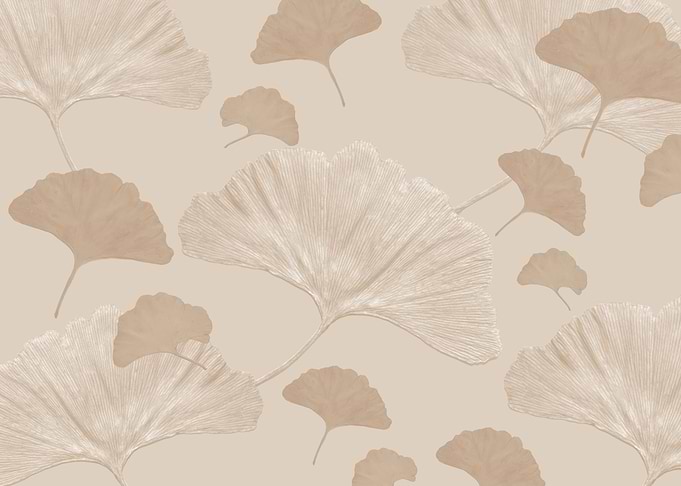 Ginkgo Leaves Beige Dream 1