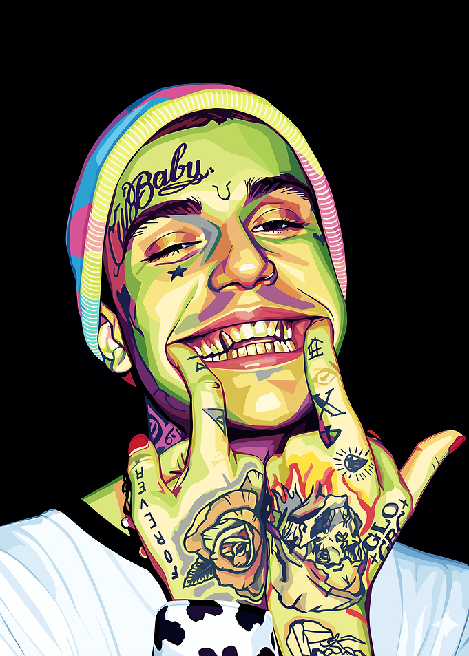 Pop Art Portrait of Rapper Lil Peep