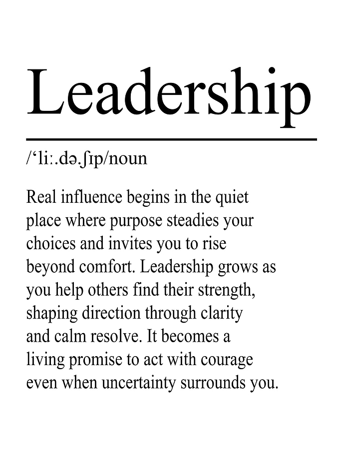 Leadership Definition – White | Minimalist Typography Poster