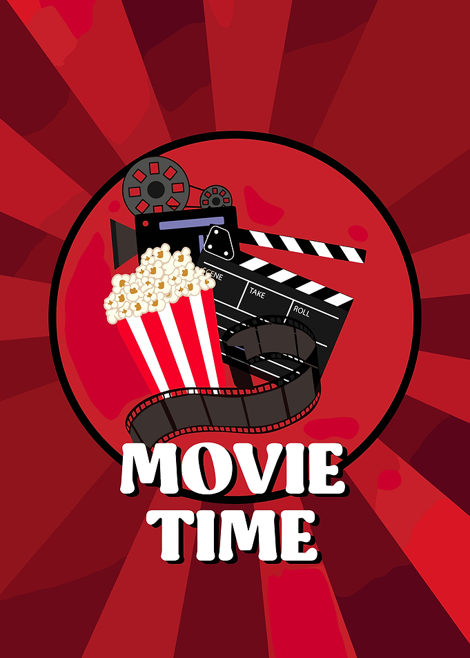 Movie Time Popcorn and Film Reel