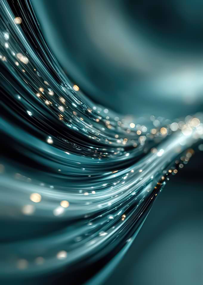 Abstract Teal and Gold Light Streaks