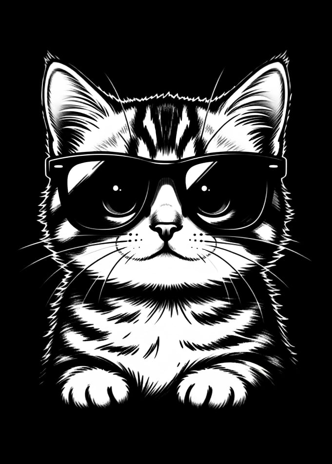 Fat Cat Wearing Sunglasses