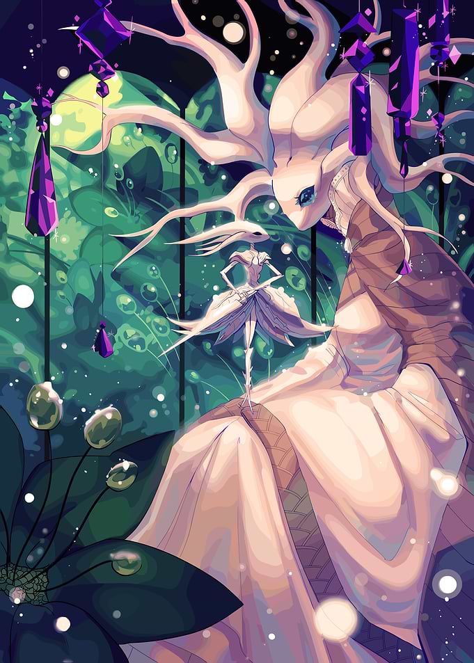 Enchanting Forest Spirit with Miniature Dancer
