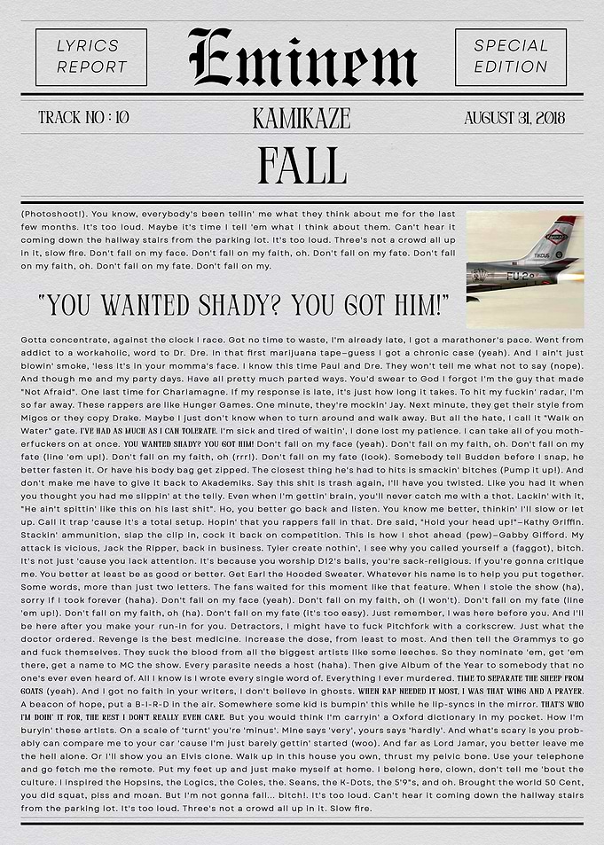 Eminem Fall Lyrics Report