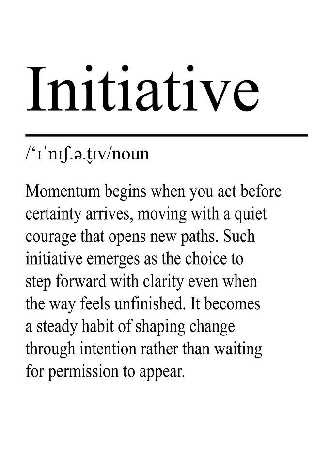 Initiative Definition – White | Minimalist Typography Poster
