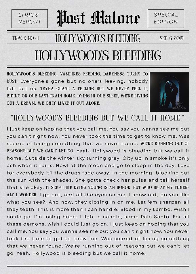 Post Malone Hollywood's Bleeding