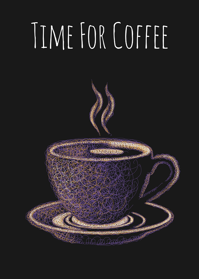 Time for Coffee Cup Illustration