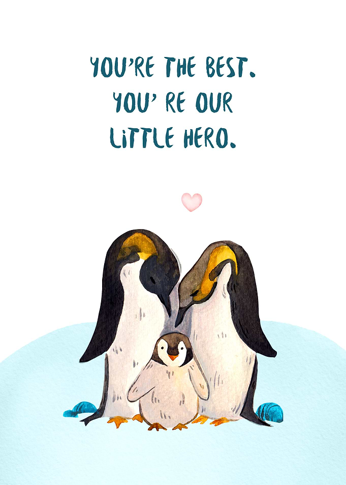 Penguin Family Card