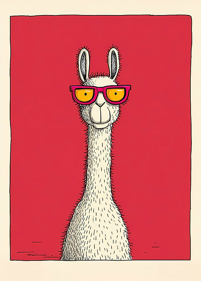 Llama Wearing Pink Sunglasses