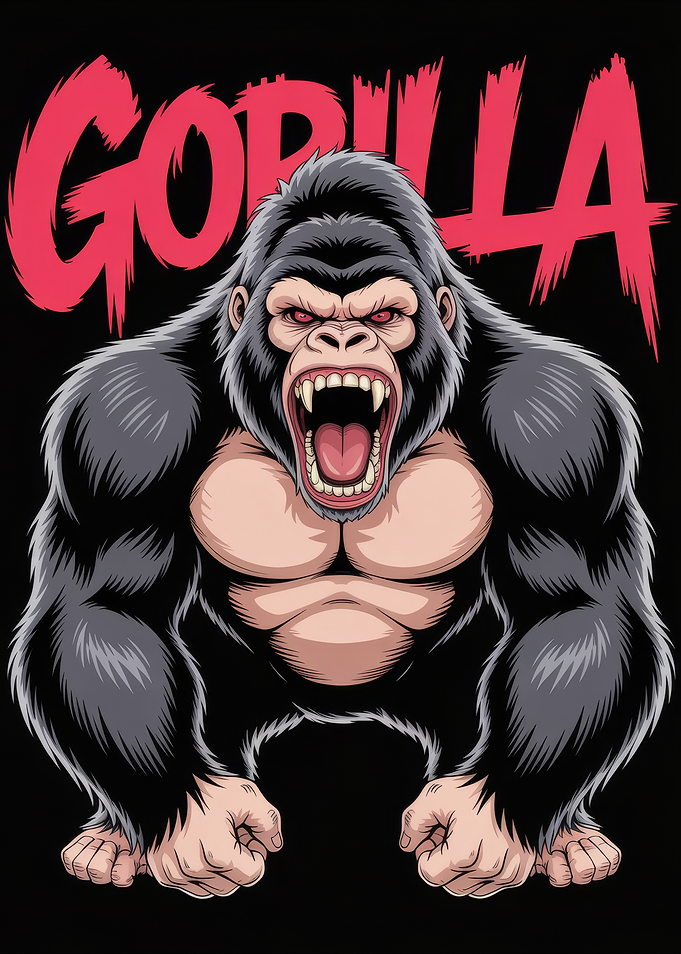Aggressive Gorilla Roaring