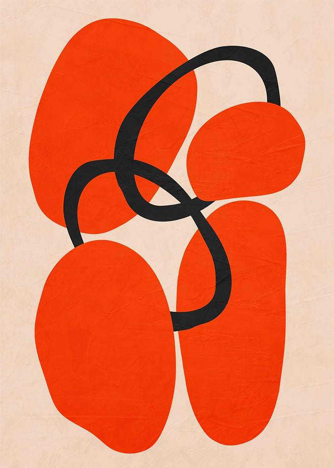 Abstract Orange and Black Shapes