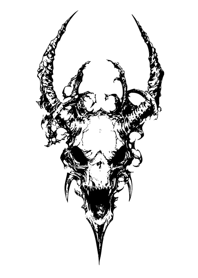 Demonic Skull with Horns