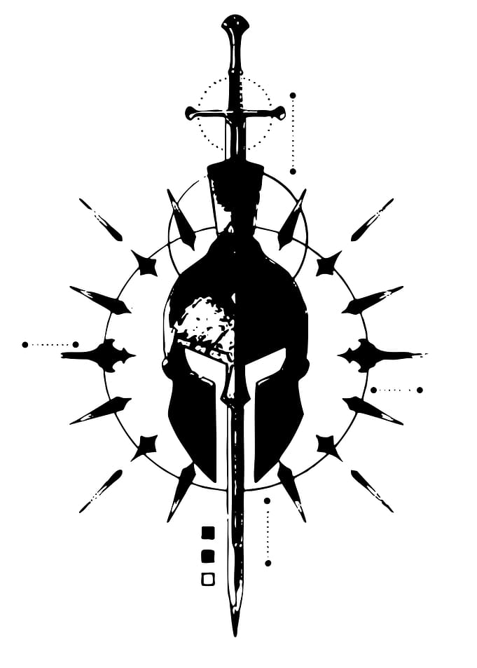 Spartan Helmet and Sword