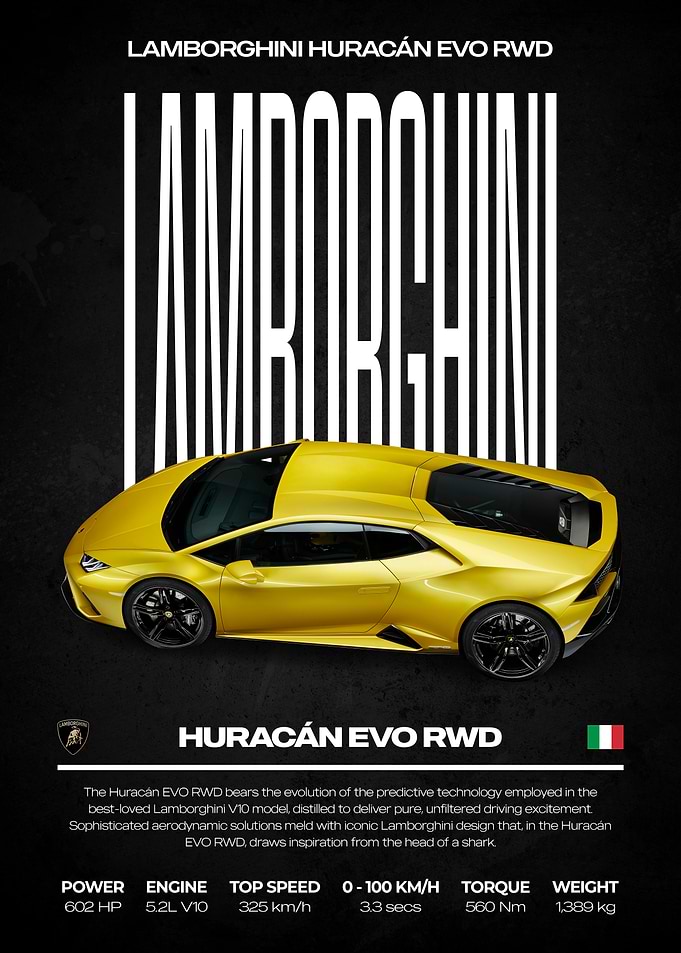 Lamborghini Huracán EVO RWD Poster