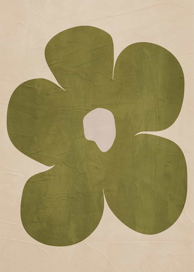 Abstract Green Flower Art