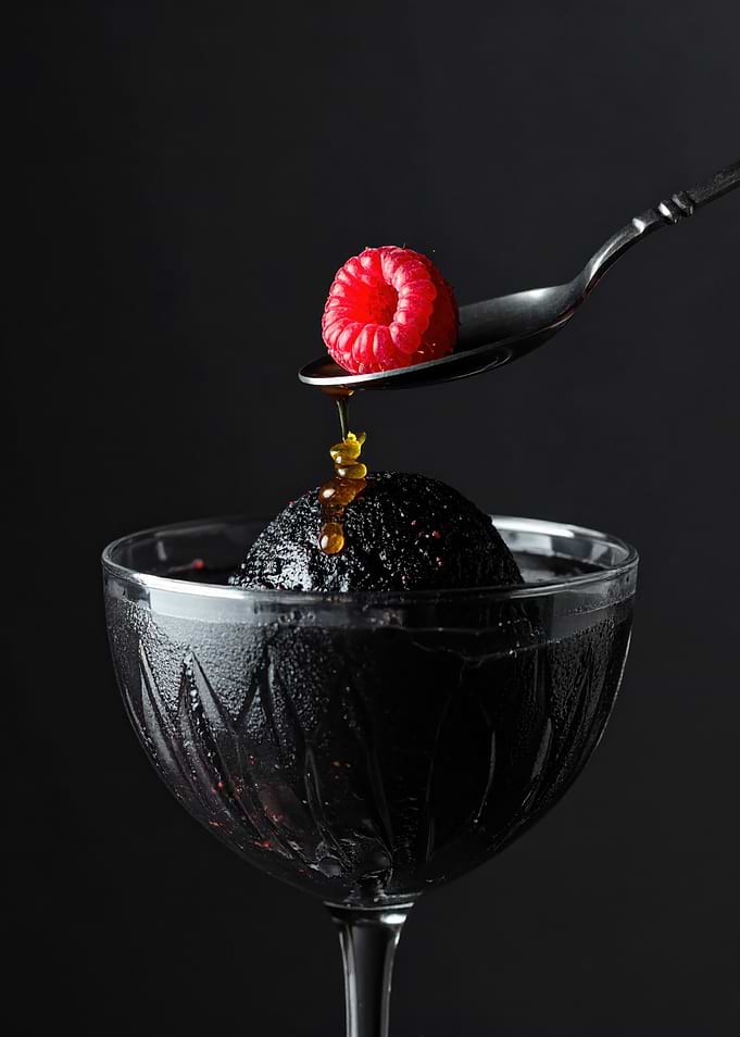 Dark Dessert with Raspberry and Honey
