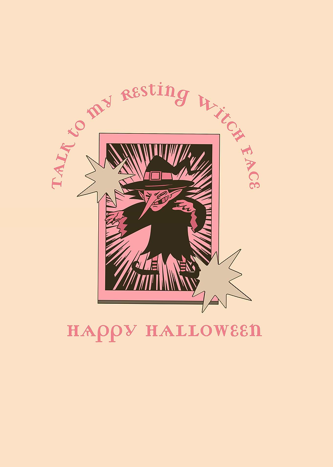 Resting Witch Face Halloween Graphic