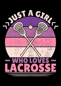 Just a Girl Who Loves Lacrosse Poster, Retro Sunset Lacrosse Art, Girl Sports Wall Print