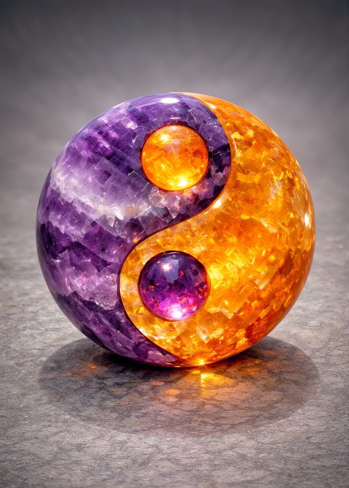 Yin Yang Crystal Sphere