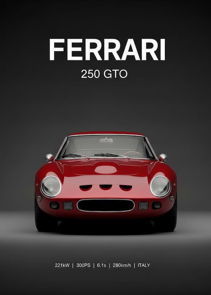 red Ferrari 250 gto face Poster