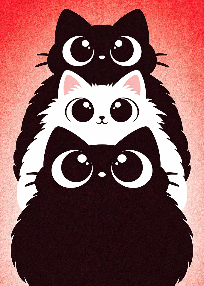 Stack of Cute Cats