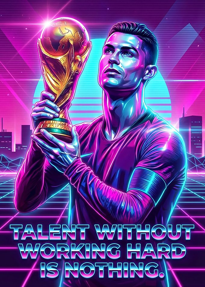 Cristiano Ronaldo with World Cup Trophy