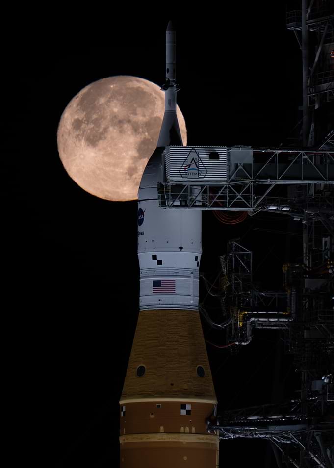 Rocket and Moon Launch