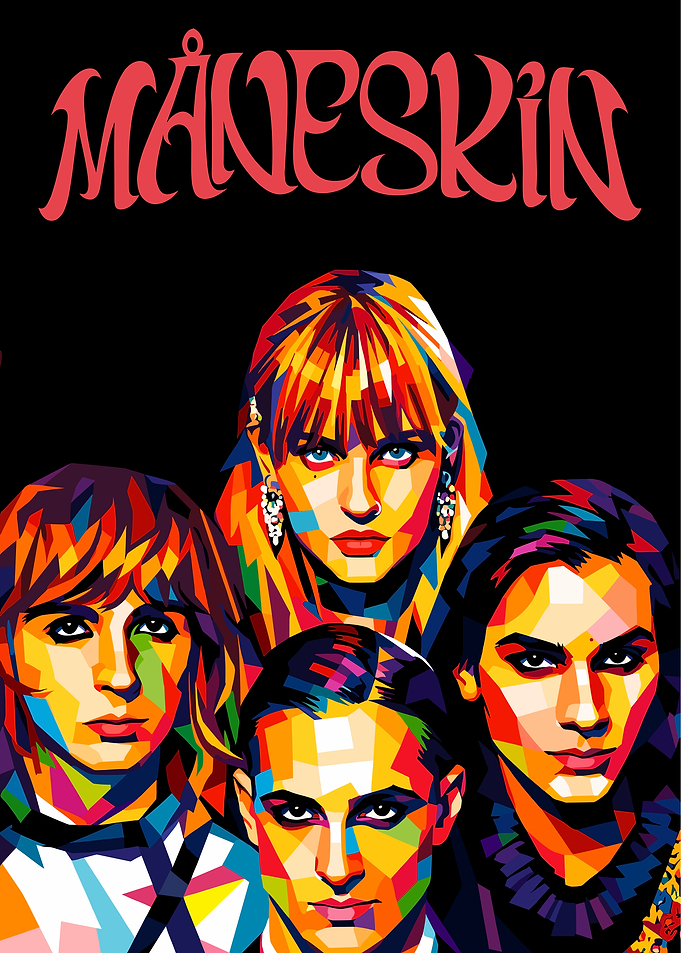 Måneskin Pop Art Portrait