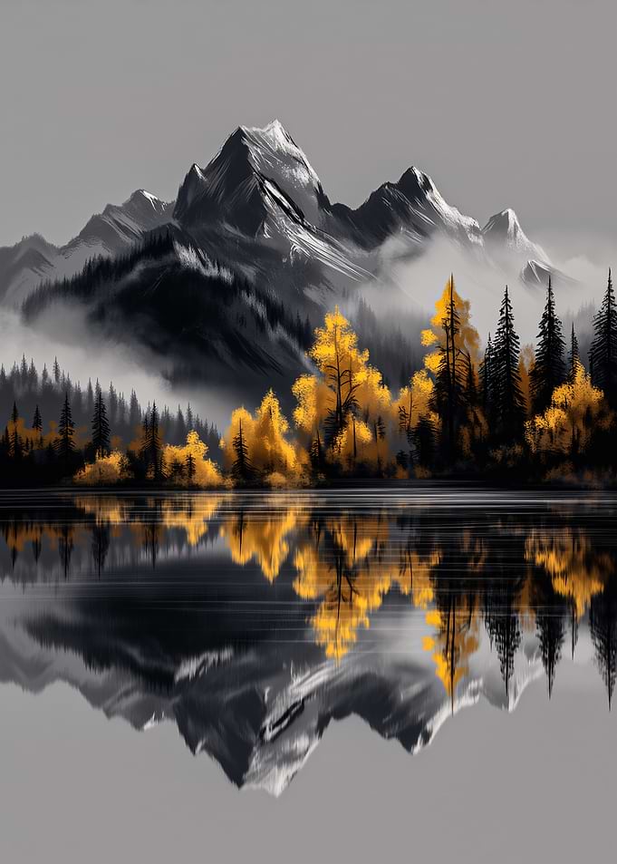 Autumn Mountain Lake Reflection